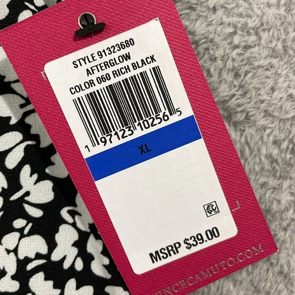 NEW Vince Camuto Womens XL Printed Split-Back Key Rich Black Small Floral Multi - Picture 7 of 10